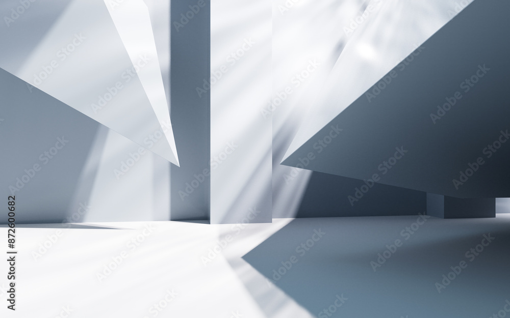 Poster white abstract architecture background, 3d rendering.