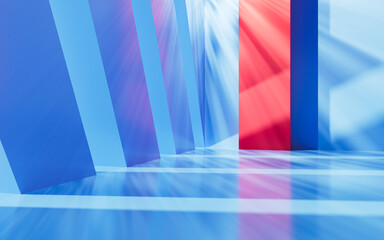 Abstract architecture background, light and shadow, 3d rendering.