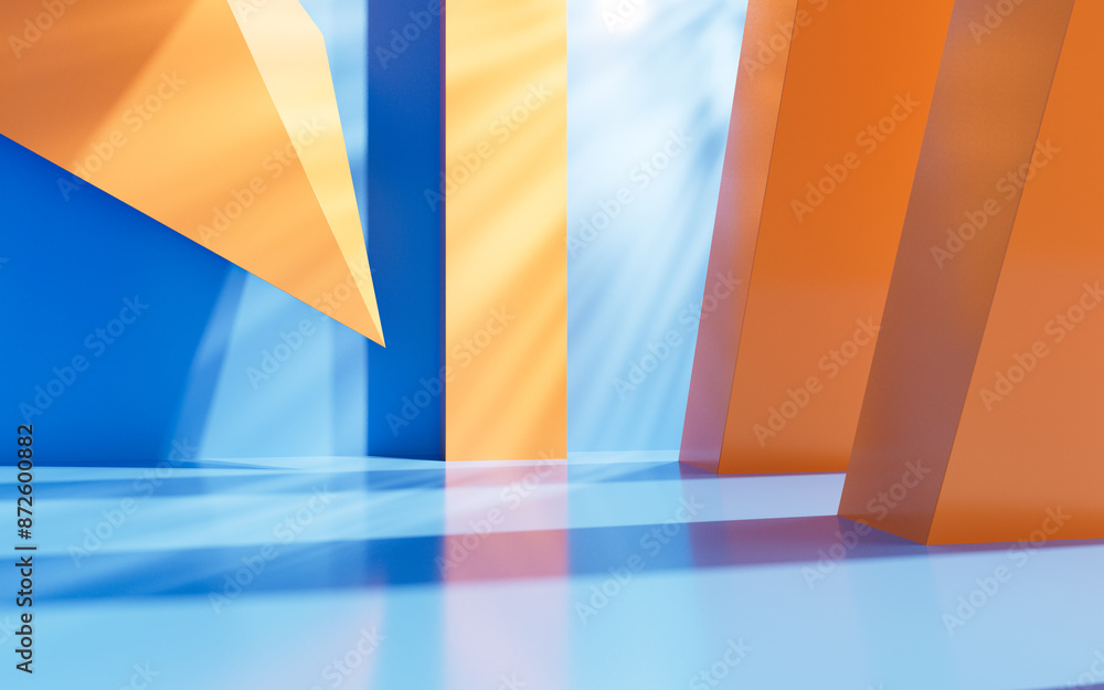 Poster abstract architecture background, light and shadow, 3d rendering.