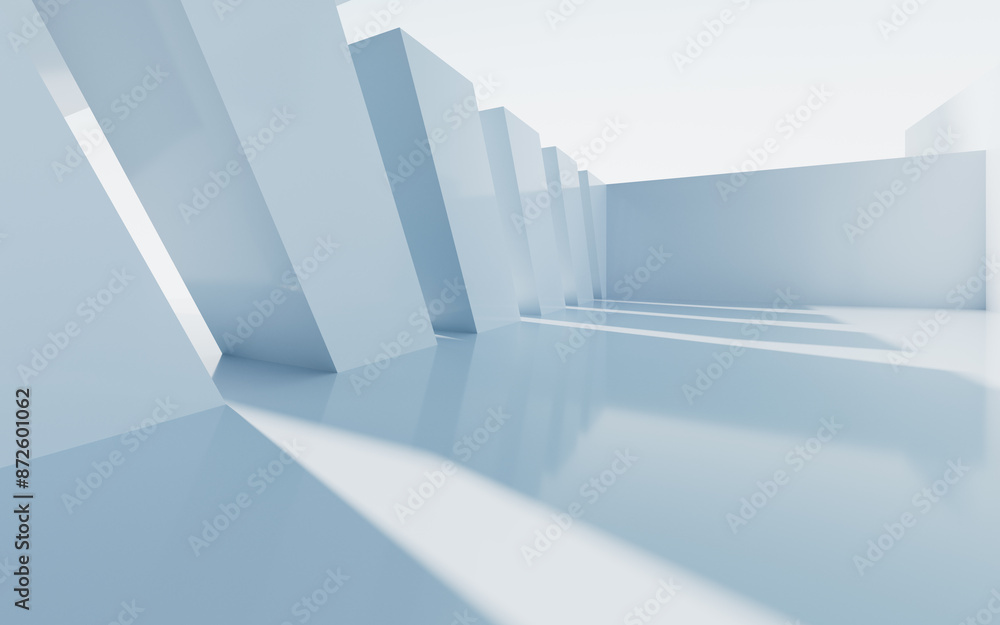 Aufkleber white abstract architecture background, 3d rendering.