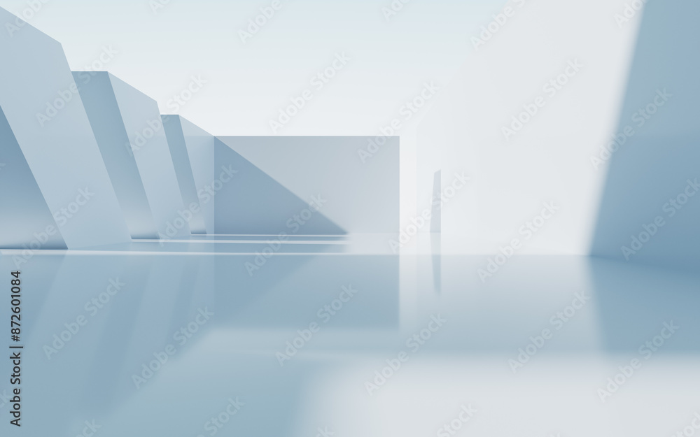 Poster white abstract architecture background, 3d rendering.