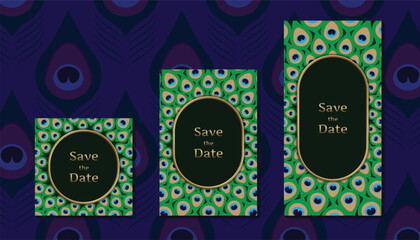 invitation card marble design gold and green elegant with frame vector design template2