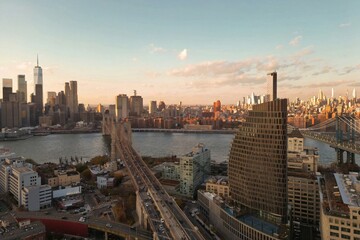 New York City skyline. Buildings of New York. New York Buildings. Skyline of NYC. Manhattan bridge in New York. Historic bridge in Manhattan. Lower Manhattan with Downtown Brooklyn. Urban architecture
