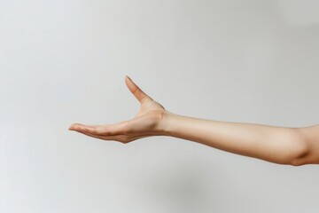 Arms and hands placed on separate white background, strategically placed to display and highlight the product.