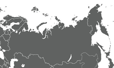 Obraz premium Map of Russia isolated on white background. for website layouts, background, education, precise, customizable, Travel worldwide, map silhouette backdrop, earth geography, political, reports.