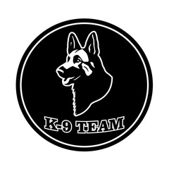 k9 police team chevron vector illustration