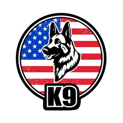 k9 police team chevron vector illustration