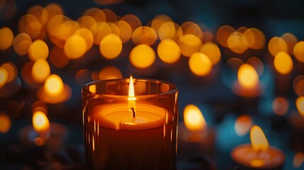 Candlelit vigil honoring the memory of loved ones, remembrance