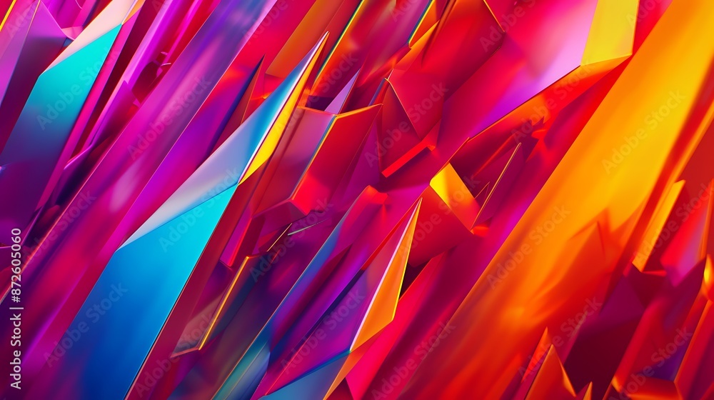 Poster dynamic lines and shapes in vibrant colors creating visual interest, bold, modern, abstract