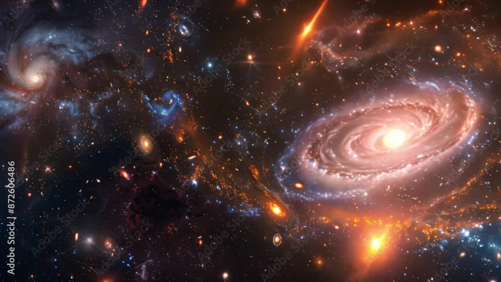 Poster this mesmerizing view of galaxies and stars in space. space background