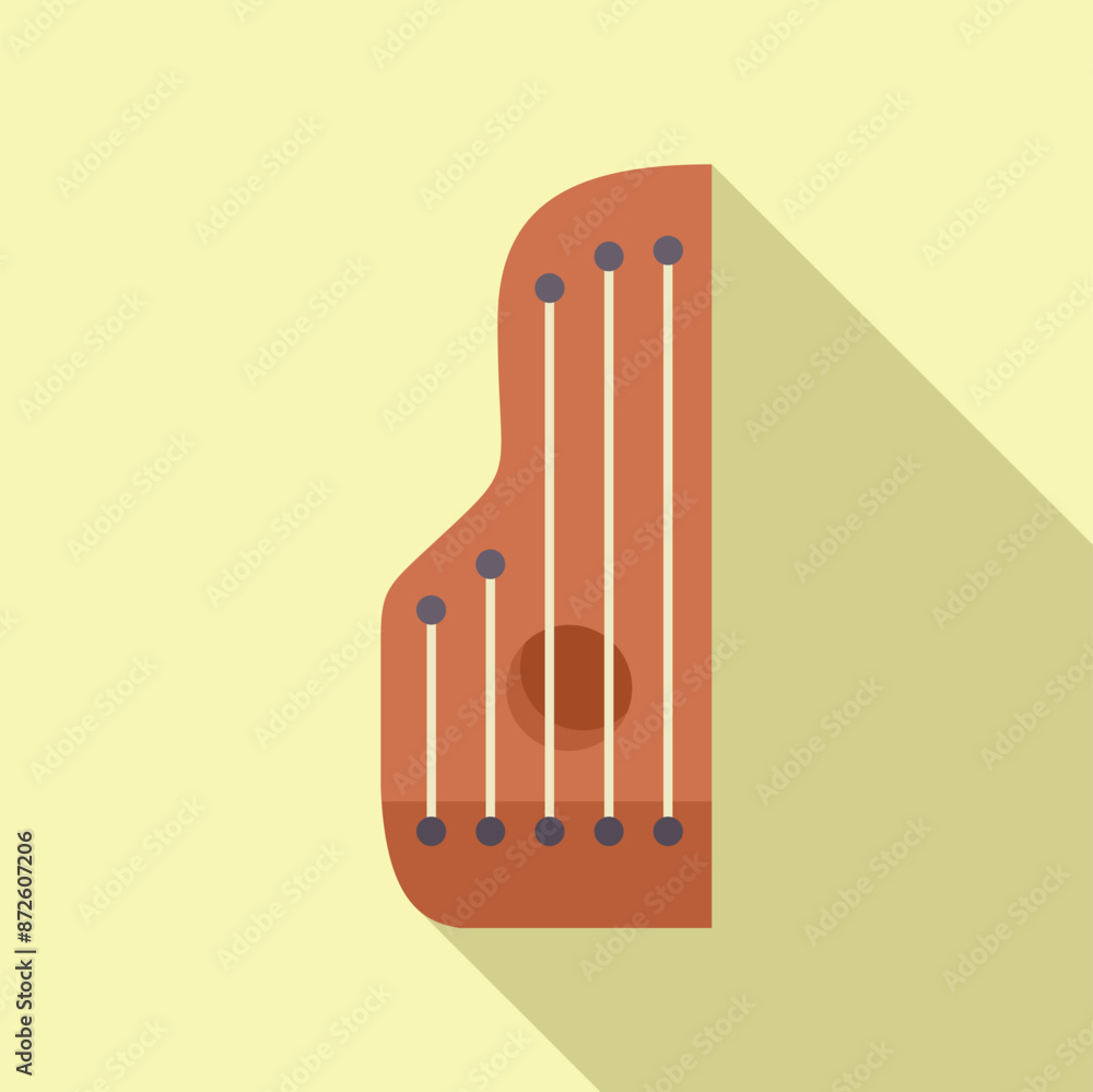 Poster traditional stringed musical instrument from eastern europe, featuring a resonating soundboard and m