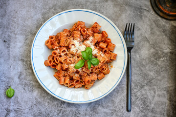   Gluten free Chickpea pasta.Low carb  High Protein pasta rigatoni bolgonese   ,   Ketogenic Diet pasta 