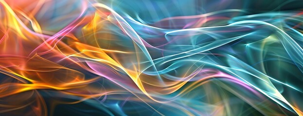 Naklejka premium Abstract light trails with vibrant colors dynamic motion energy futuristic artistic background