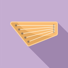 Baltic psaltery lying flat, showing the tuning pegs and strings of this traditional instrument