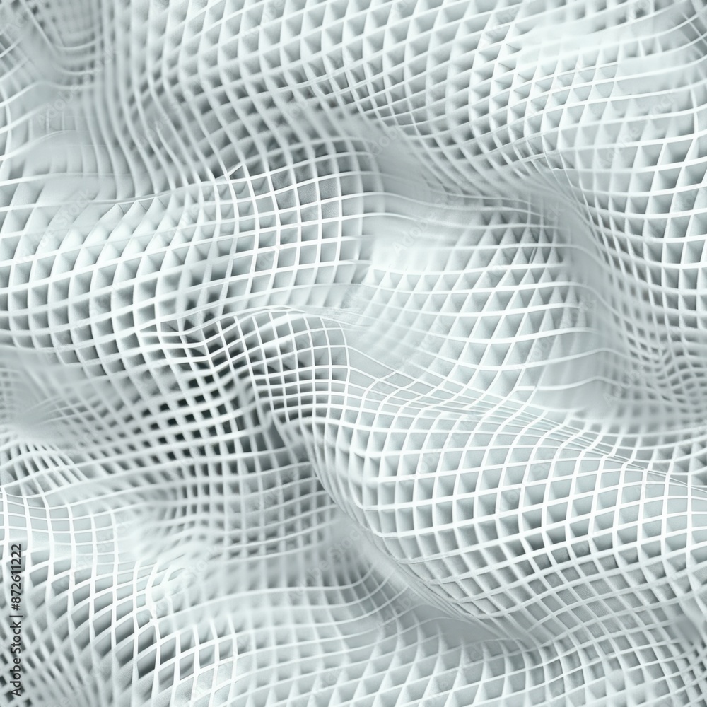 Poster a clean, minimalistic plastic mesh pattern in a seamless design, highlighting a grid-like structure 