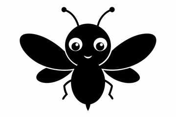 black and white Bee silhouette, bee vector illustration, bee silhouette, animal silhouette isolated vector Illustration, png, Funny cute bee, Jumping cartoon bees