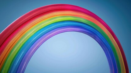 A beautiful rainbow arching over a minimal, clean background, symbolizing connection and inclusivity.