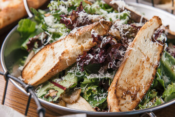 a plate of American salad food styling 