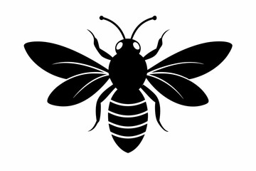 black and white Bee silhouette, bee vector illustration, bee silhouette, animal silhouette isolated vector Illustration, png, Funny cute bee, Jumping cartoon bees