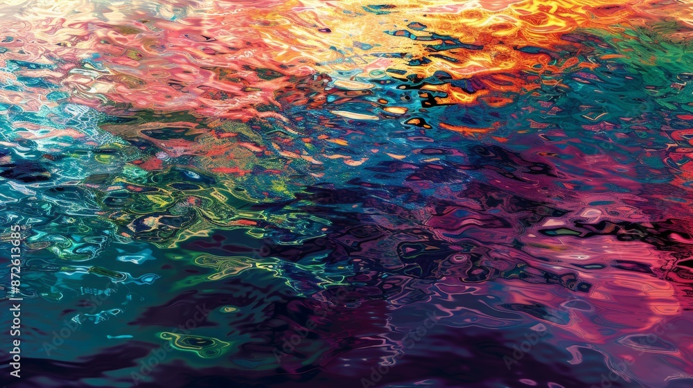 Poster each color bled into the next, creating a seamless transition of hues that seemed to shimmer and dan