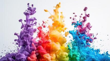 Fototapeta premium Colorful ink splashes in abstract formation