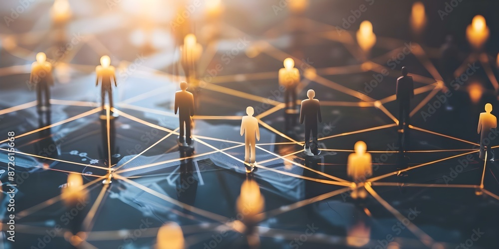 Aufkleber analyzing global business structure networking data exchange customer connections and hr recruitment