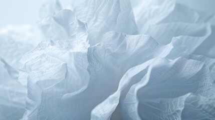 Obraz premium Minimalist X-ray close-up of translucent carnation petals, crumpled paper backdrop, soft shadows, emphasizing ruffled edges, subtle and layered.