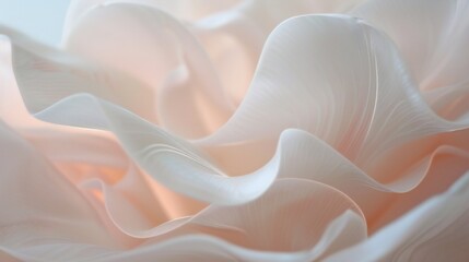 Minimalist X-ray close-up of translucent tulip petals, minimalist white backdrop, soft diffused light highlighting the elegant curves and natural grace.