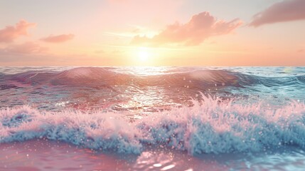Naklejka premium Dreamy seascape with blurred waves