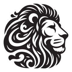 Lion silhouette vector and icon