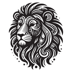 Lion silhouette vector and icon