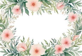 Watercolor botanical flowers background 