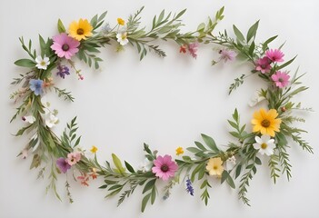 Watercolor botanical flowers background 