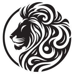 Obraz premium Lion silhouette vector and icon