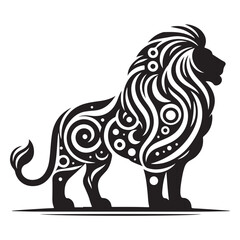 Lion silhouette vector and icon