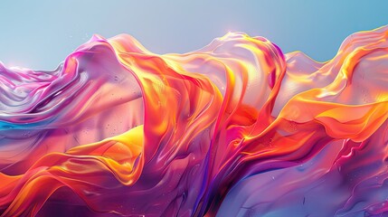 Fototapeta premium Dynamic waves of vibrant abstract colors