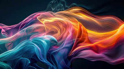 Dynamic waves of vibrant abstract colors