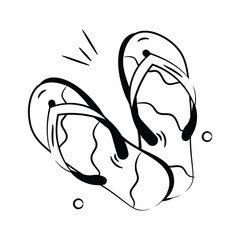 An icon of flip flops in modern style isolated on white background, editable vector