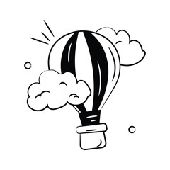 Creatively designed vector of hot air balloon, enjoy the adventure of hot air ballooning