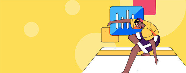 Credit card bill character flat vector concept operation hand drawn illustration
