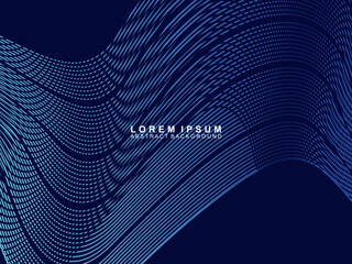 Waving Particle Technology Background Design. Abstract wave moving point flow particles, high tech and big data background design for brochure, flyer, magazine, business card, banner, etc.