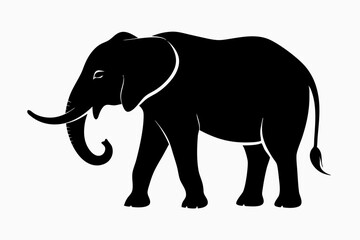 elephant isolated on white, elephant vector illustration, elephant silhouette, animal silhouette isolated vector Illustration, png, Funny cute elephant, Jumping cartoon elephants
