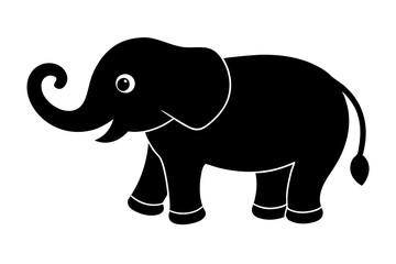 elephant isolated on white, elephant vector illustration, elephant silhouette, animal silhouette isolated vector Illustration, png, Funny cute elephant, Jumping cartoon elephants
