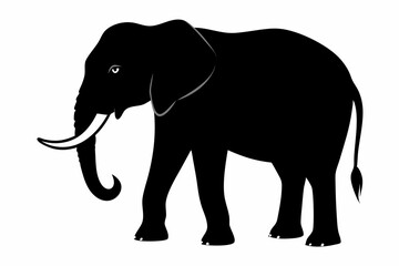 Fototapeta premium elephant isolated on white, elephant vector illustration, elephant silhouette, animal silhouette isolated vector Illustration, png, Funny cute elephant, Jumping cartoon elephants 