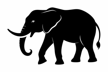 elephant isolated on white, elephant vector illustration, elephant silhouette, animal silhouette isolated vector Illustration, png, Funny cute elephant, Jumping cartoon elephants
