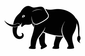 elephant isolated on white, elephant vector illustration, elephant silhouette, animal silhouette isolated vector Illustration, png, Funny cute elephant, Jumping cartoon elephants
