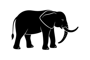 elephant isolated on white, elephant vector illustration, elephant silhouette, animal silhouette isolated vector Illustration, png, Funny cute elephant, Jumping cartoon elephants
