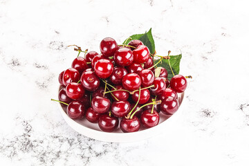 Ripe sweet juicy cherry heap