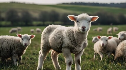 Fototapeta premium sheep and lambs