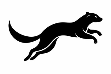 illustration of a kangaroo, otter vector illustration, otter silhouette, animal silhouette isolated vector Illustration, png, Funny cute otter, Jumping cartoon otters